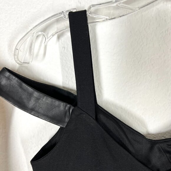 Boston Proper Black Tank Top Faux Leather Size 2 - Picture 4 of 11